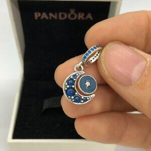 ✨🔥Pandora Sparkling Moon Spinning Dangle Charm